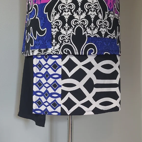 SZ4 Joseph Ribkoff Multicolor Patterned Mini Dress Style Tunic - Picture 5 of 10